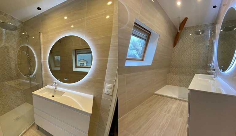 Création d'une salle de bain dans le cadre d'un projet de rénovation d'une maison à Bourg-La-Reine dans les Hauts-de-Seine