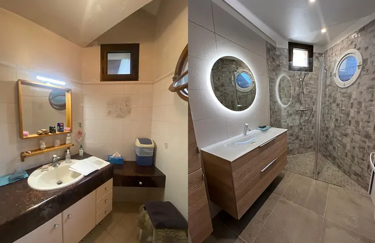 Une métamorphose complète d'une salle de bain dans une maison à Bièvres