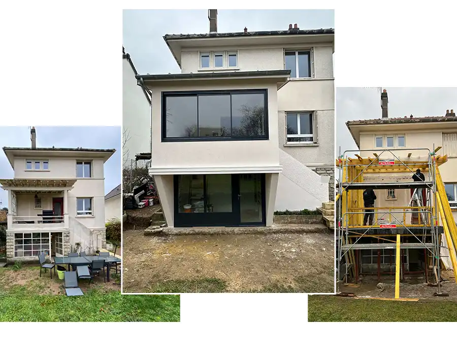 Création bow window dans une maison