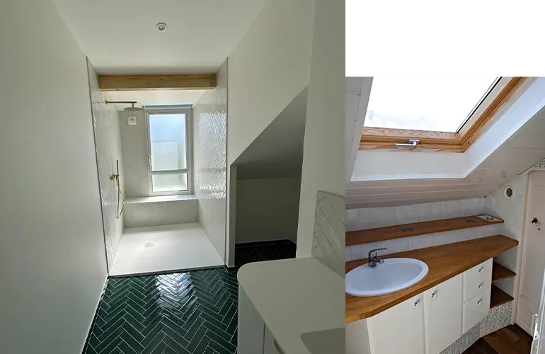 Rénovation complète de combles d'une maison à Bourg-la-Reine : salle de bain