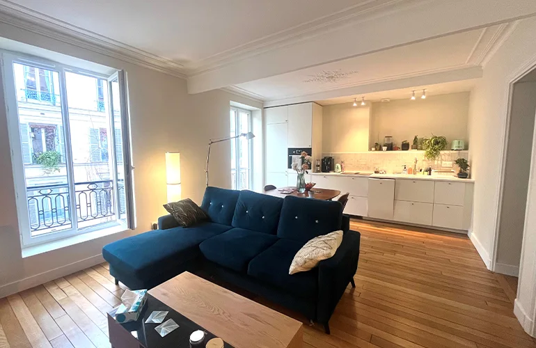 Rénovation de la cuisine ouverte sur le salon