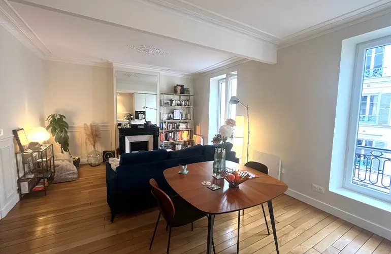 Rénovation du salon d'un appartement ancien à Montrouge