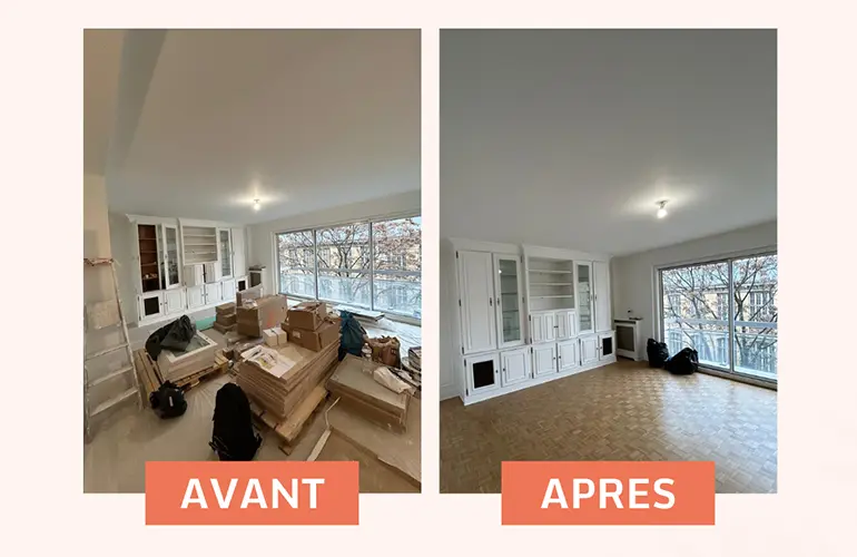 Lisandre, a rénové le salon d'un appartement situé dans le 15e arrondissement de Paris