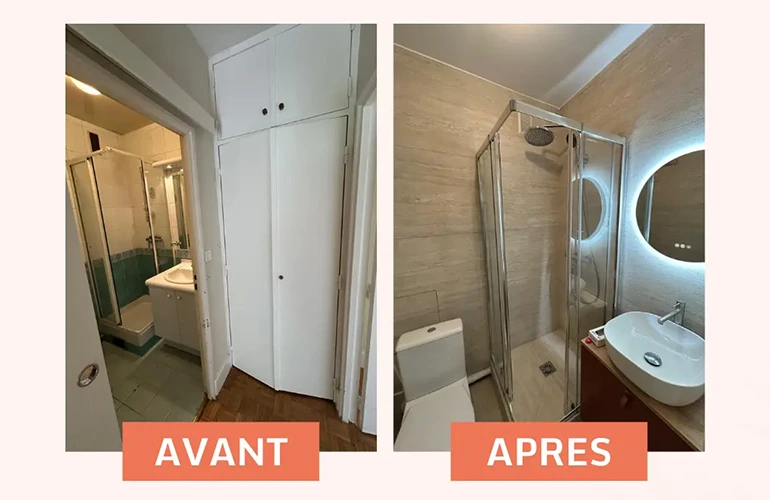 Lisandre, a rénové la première salle bain d'un appartement situé dans le 15e arrondissement de Paris